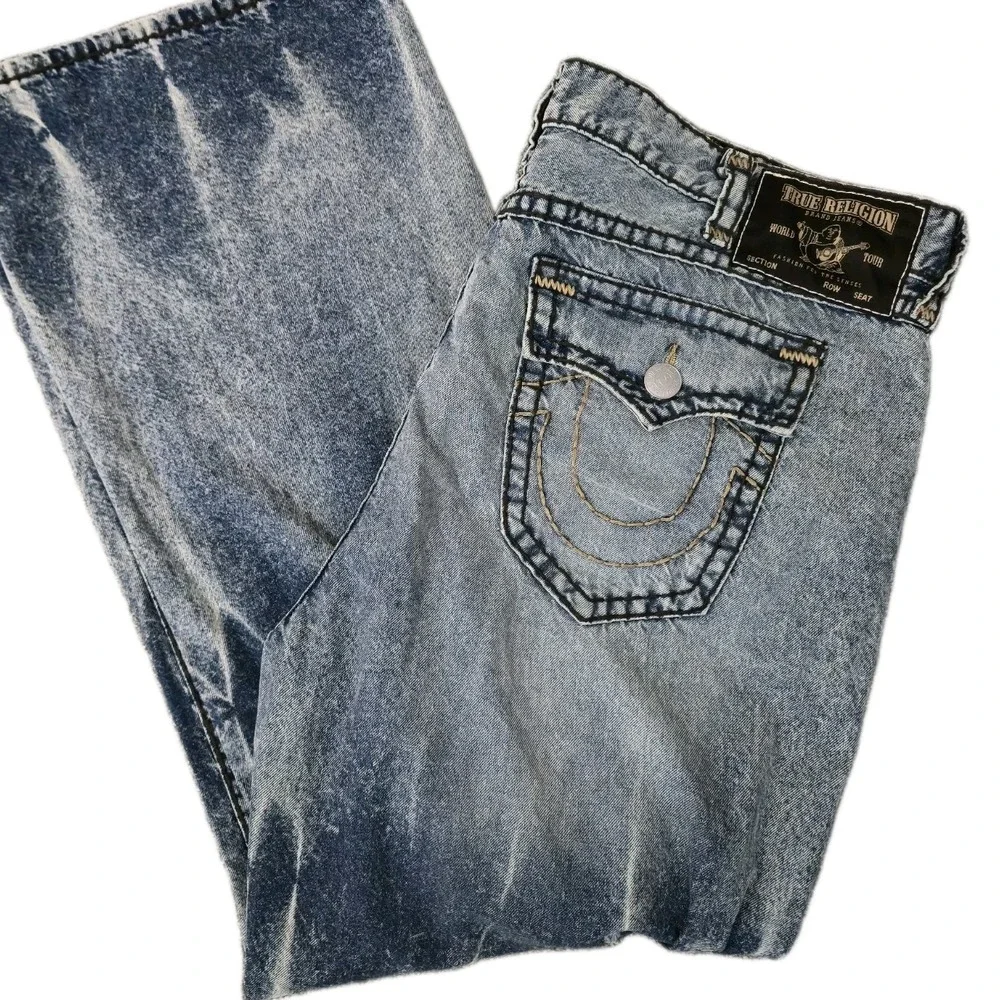 NWT True Religion Ultra Baggy Vinny Jeans Mens Size 46 Light Wash Denim